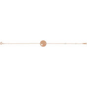 14K Rose Engravable Pierced Heart Disc 7-8" Bracelet