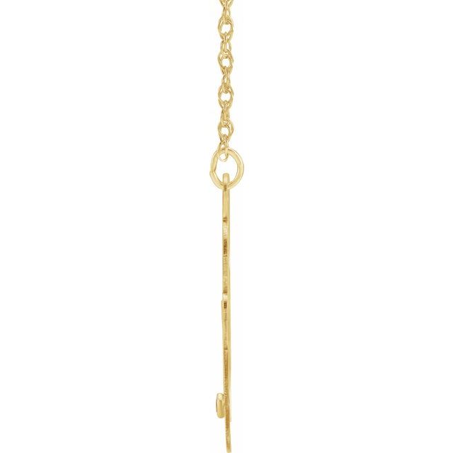 10K Imitation Citrine Script Monogram Necklace with 2 or 3 Initials in Various Sizes