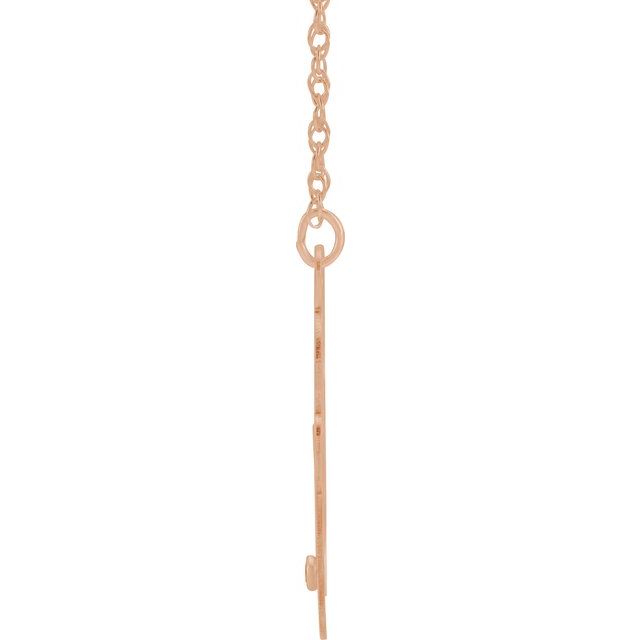14K Rose Gold-Plated Sterling Silver 30 mm 3-Initial Imitation Citrine Script Monogram Necklace