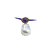 14K White 7x5 mm Natural Turquoise Semi-Set Pendant for 10-15 mm Pearl