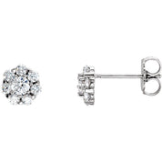 14K Natural Diamond Cluster Earrings in White, Yellow, and Rose Gold