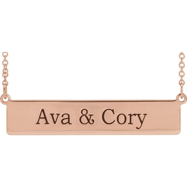 Be Posh Custom Engravable Bar Necklace