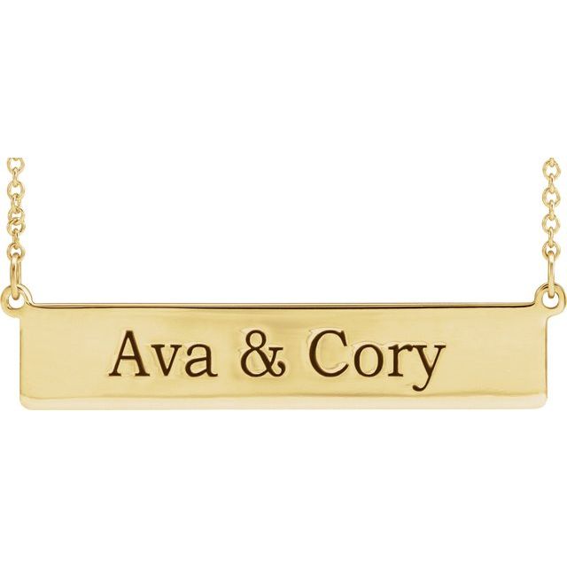 Be Posh Custom Engravable Bar Necklace