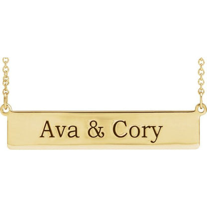 Be Posh Custom Engravable Bar Necklace