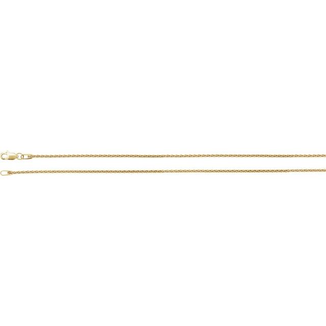 14K Yellow 1.25 mm Wheat 18" Chain