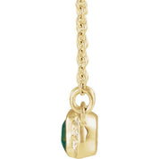 14K Yellow Lab-Grown Alexandrite & .02 CTW Natural Diamond Bar 16" Necklace