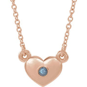14K Rose Lab-Grown Alexandrite Heart 16" Necklace