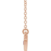 14K Rose Natural Pink Tourmaline Heart 16" Necklace