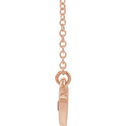 14K Rose Lab-Grown Alexandrite Heart 16" Necklace