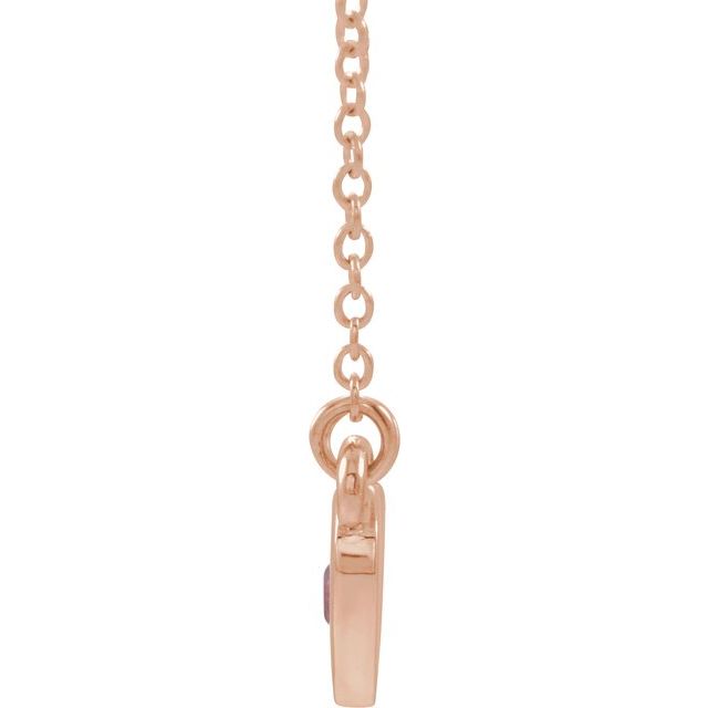 14K Rose Lab-Grown Alexandrite Heart 16" Necklace