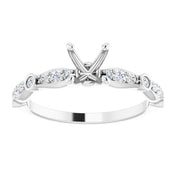 10K White 4.5 x 4.5 mm Square 1/5 CTW Natural Diamond Semi-Set Engagement Ring