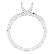 Platinum 5.5 x 5.5 mm Square 1/5 CTW Natural Diamond Semi-Set Engagement Ring