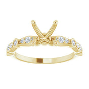 14K Yellow 5.5 x 5.5 mm Square 1/5 CTW Natural Diamond Semi-Set Engagement Ring