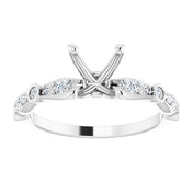 Platinum 5.5 x 5.5 mm Square 1/5 CTW Natural Diamond Semi-Set Engagement Ring