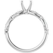 14K White 5.8 mm Round 1/4 CTW Natural Diamond Semi-Set Engagement Ring