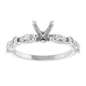 14K White 5.8 mm Round 1/4 CTW Natural Diamond Semi-Set Engagement Ring