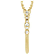 14K Yellow 6.5 mm Round 1/5 CTW Natural Diamond Semi-Set Engagement Ring