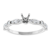 14K White 4.1 mm Round 1/4 CTW Natural Diamond Semi-Set Engagement Ring