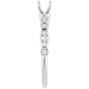 14K White 4.1 mm Round 1/4 CTW Natural Diamond Semi-Set Engagement Ring