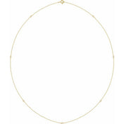 14K Lab-Grown Diamond 7-Station 24" Necklace with 1/4 to 1/3 CTW Diamonds