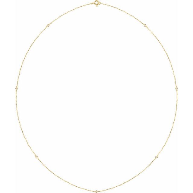 14K Lab-Grown Diamond 7-Station 24" Necklace with 1/4 to 1/3 CTW Diamonds