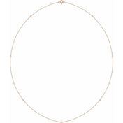 14K Lab-Grown Diamond 7-Station 24" Necklace with 1/4 to 1/3 CTW Diamonds