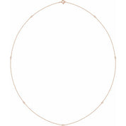 14K Lab-Grown Diamond 7-Station 24" Necklace with 1/4 to 1/3 CTW Diamonds