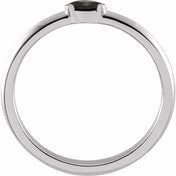 Sterling Silver Natural Black Onyx Stackable Ring