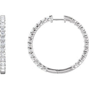 14K Diamond Hoop Earrings, Hinged Series 653631