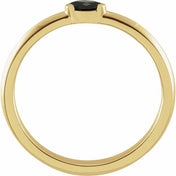 14K Yellow Natural Black Onyx Stackable Ring