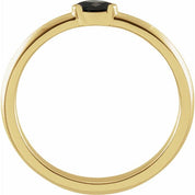 14K Yellow Natural Black Onyx Stackable Ring