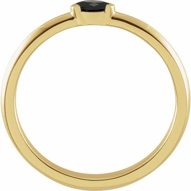 14K Yellow Natural Black Onyx Stackable Ring