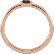 14K Rose Natural Black Onyx Stackable Ring