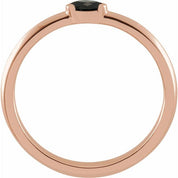 14K Rose Natural Black Onyx Stackable Ring