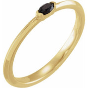 14K Yellow Natural Black Onyx Stackable Ring