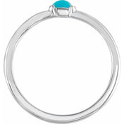 Sterling Silver Natural Turquoise Stackable Ring