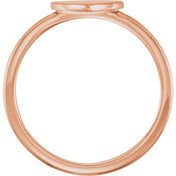 14K Rose Be Posh? Engravable Heart Signet Ring