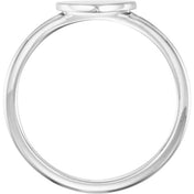 14K White Be Posh? Engravable Heart Signet Ring