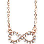 14K Rose 1/10 CTW Natural Diamond Infinity 16 1/2" Necklace