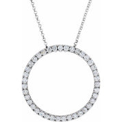 14K 1 CTW Natural Diamond Circle 18" Necklace