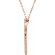 14K Rose 1 CTW Natural Diamond Circle 18" Necklace