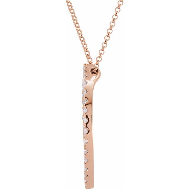 14K Rose 1 CTW Natural Diamond Circle 18" Necklace