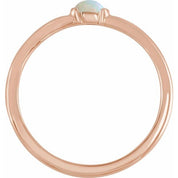 14K Rose Natural Ethiopian Opal Stackable Ring