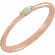 14K Rose Natural Ethiopian Opal Stackable Ring