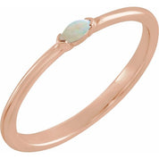 14K Rose Natural Ethiopian Opal Stackable Ring