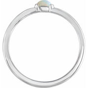 Platinum Natural Ethiopian Opal Stackable Ring