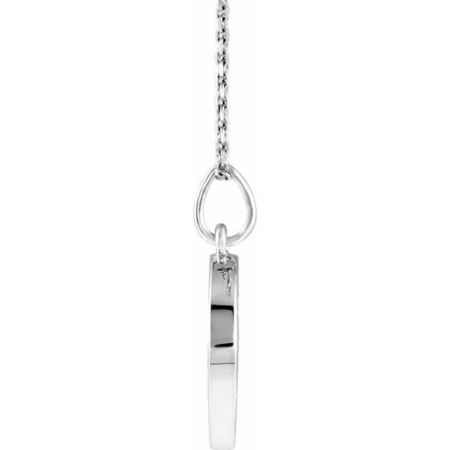 Sterling Silver Lab-Grown Ruby Disc 16-18" Necklace
