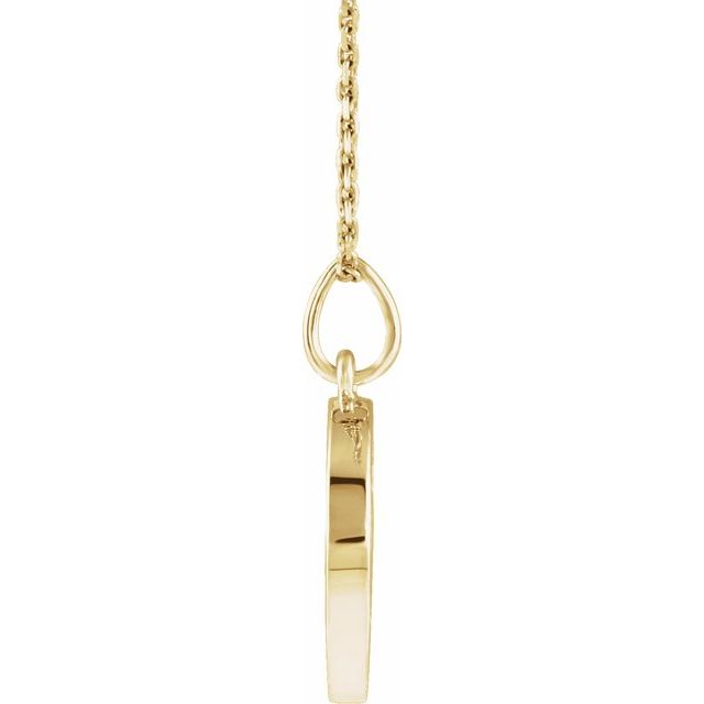 14K Yellow Natural Pink Tourmaline Disc 16-18" Necklace