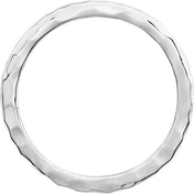 14K White 1.6 mm Hammered Stackable Ring Size 5