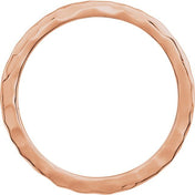 14K Rose 1.6 mm Hammered Stackable Ring Size 8